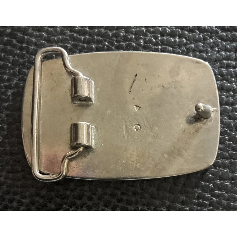 Cowboy Horse  Turquoise Chip Stone Inlay Belt Buckle